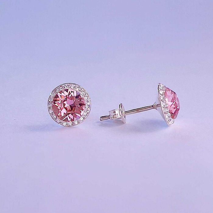 Сребърни Обеци с Кристали Сваровски/Swarovski