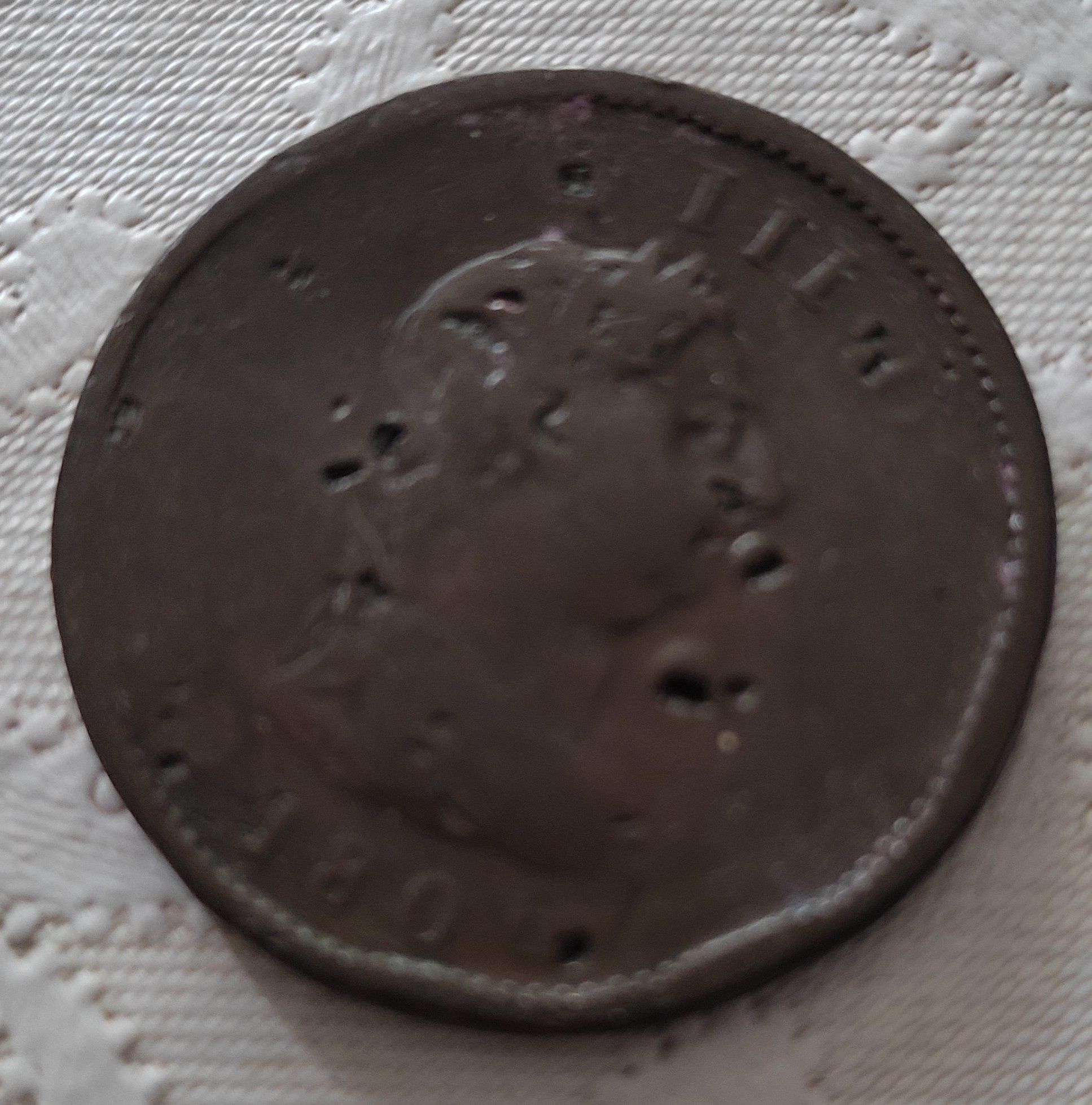 Монета 1 penny 1806 година