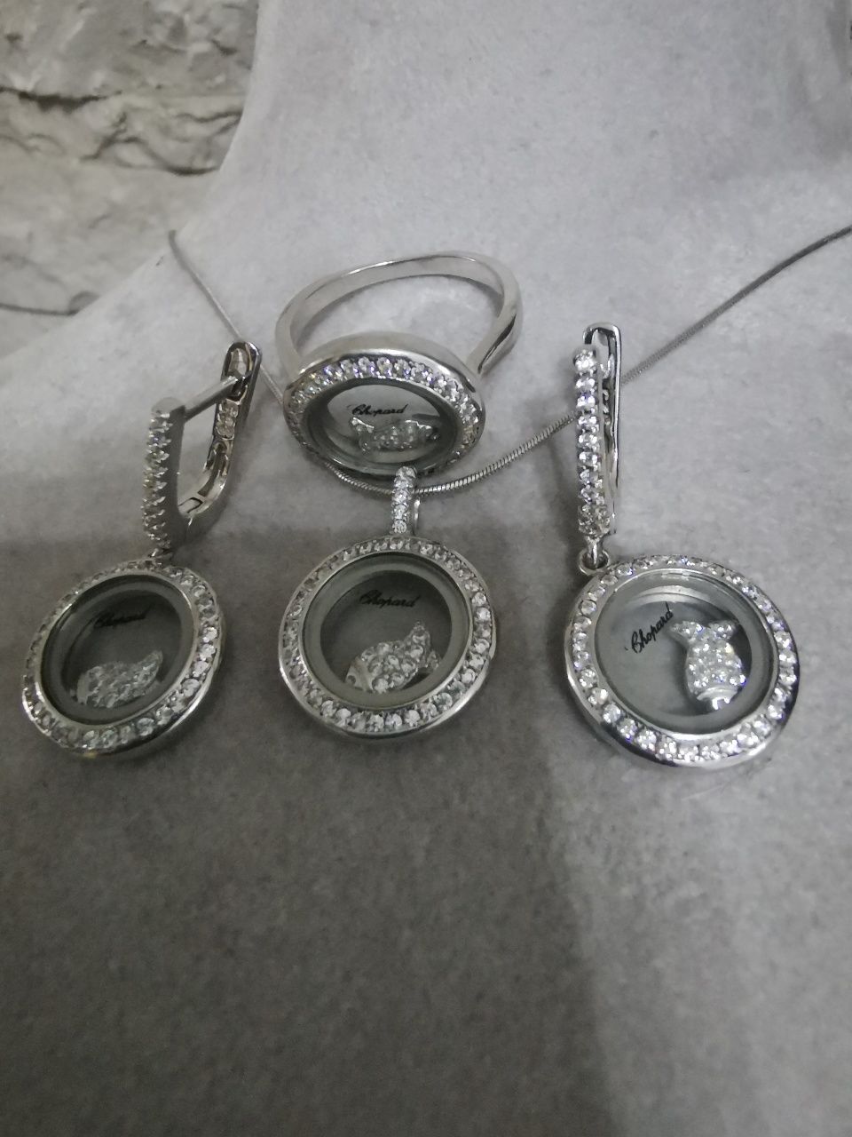 Set deosebit din argint 925-model Chopard