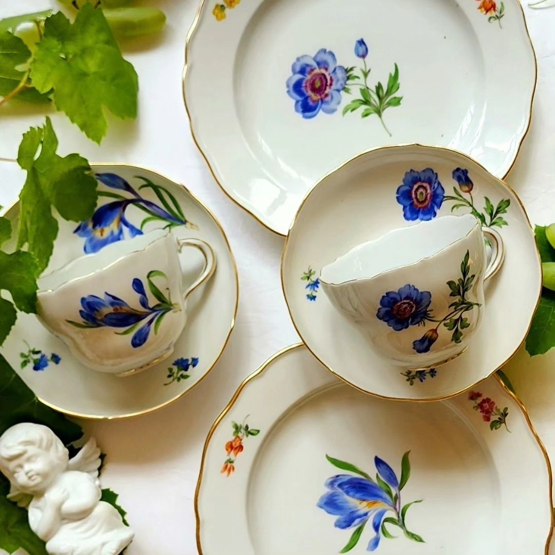 Старинные чайные трио Meissen