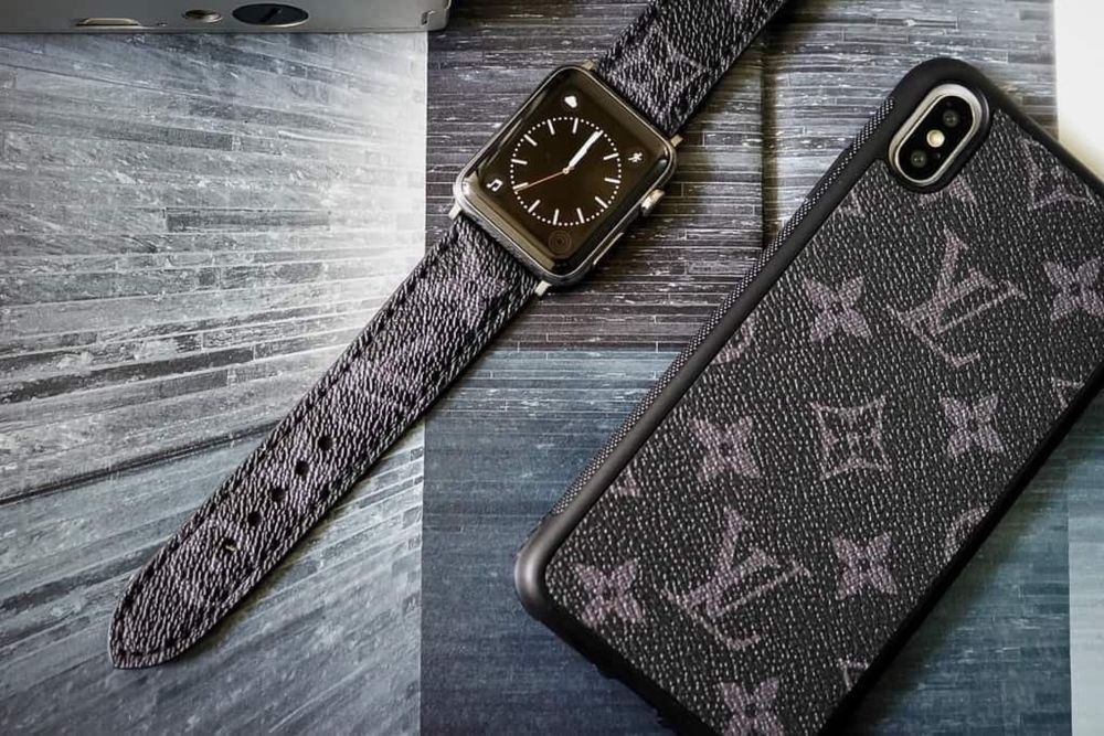 Каишки от ЕКО кожа Louis Vuitton за Apple Watch Ultra/SE/10/9/8/7/6/5
