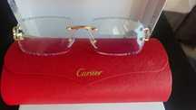 Ochelari de soare Cartier rimless Diamond Cut lentile Transparente
