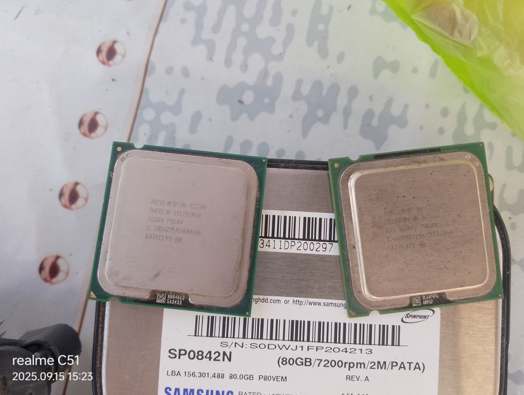 Комплект для старого ПК (2 процессора, 3 ГБ DDR2, HDD 80 ГБ)