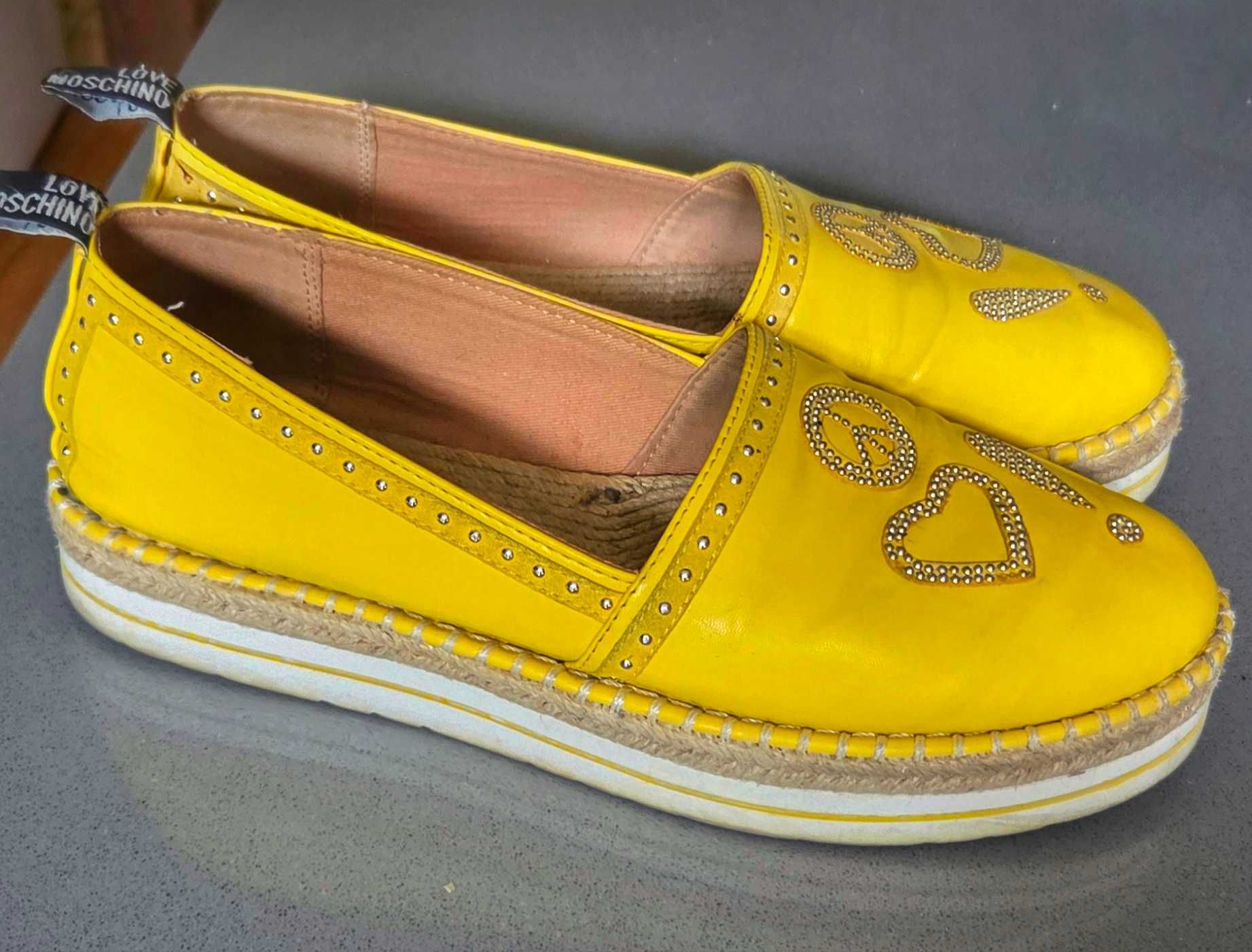 Мокасини, еспадрили love moschino жълти, 40
