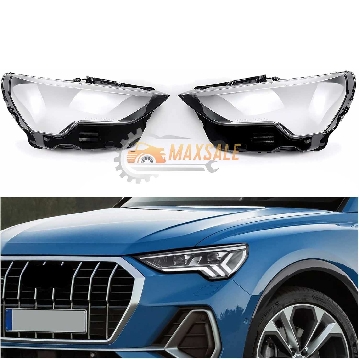 Капаци фарове Audi Q3 (19-22) фар ауди кю3 комплект стъкло джип