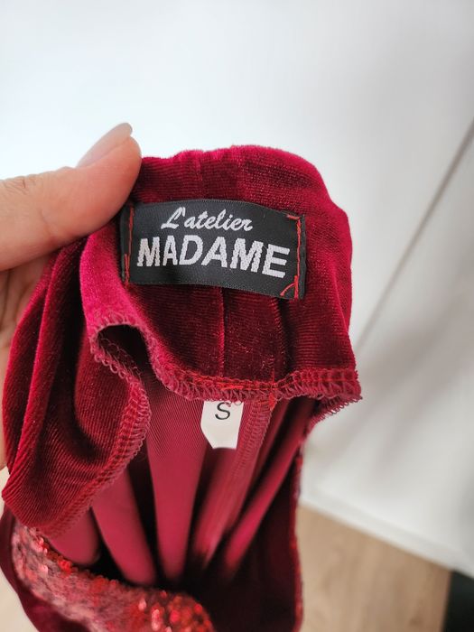 Rochie catifea, culoare vișiniu, mărime S