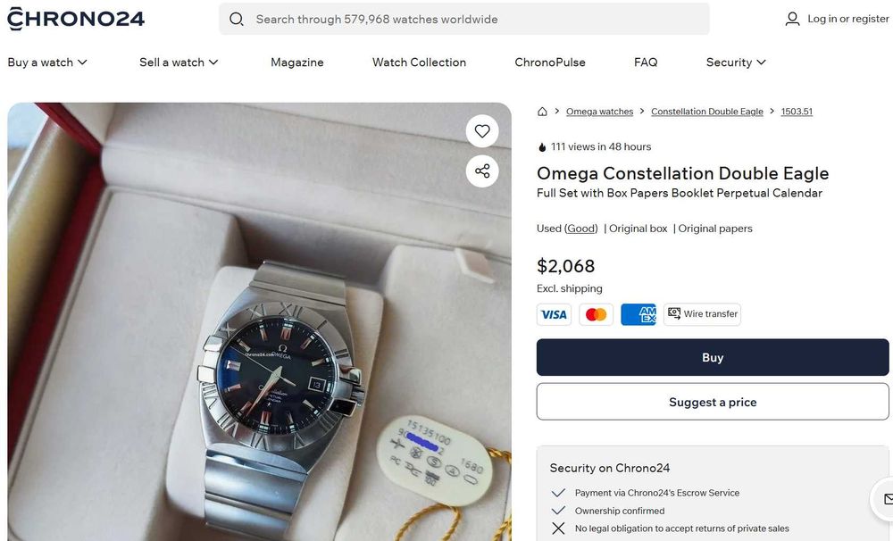 БАРТЕР Omega Constellation Double Eagle Perpetual Calendar