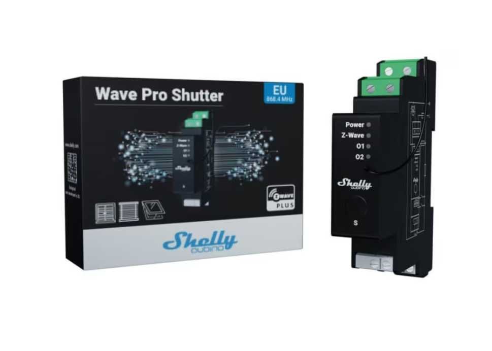 Shelly Wave Pro Shutter - Професионален Z-Wave контролер за щори DIN