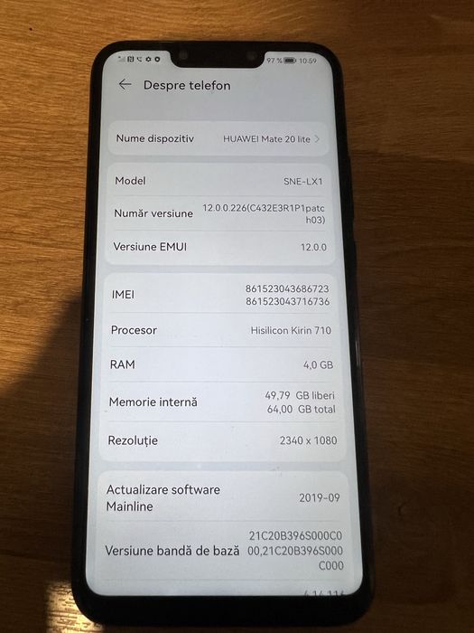 Vand Huawei Mate 20 Lite