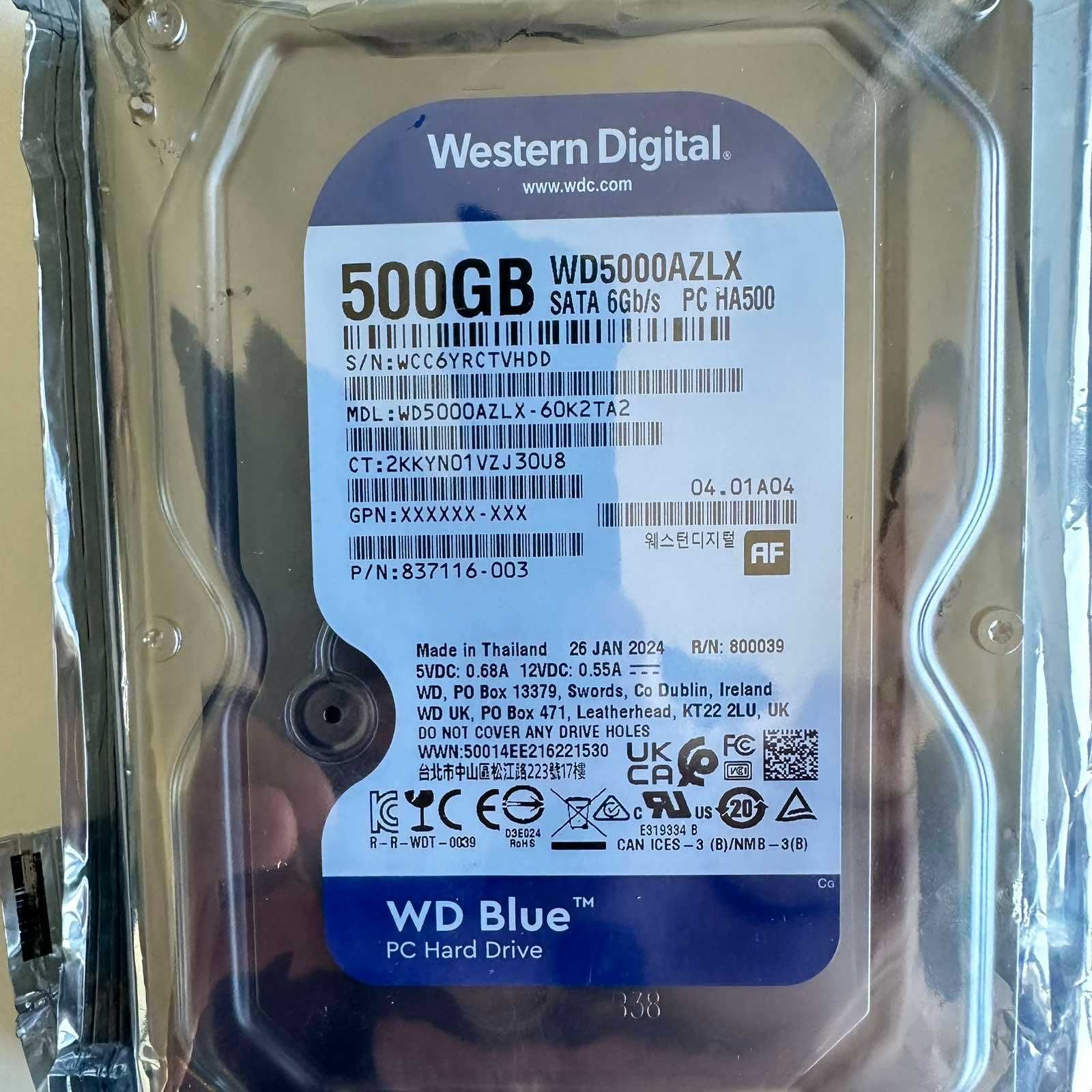 Нов Хард диск за компютър/DVR WD 500GB 3.5" SATA