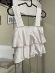 Top peplum bustiera zara alb cu volanase