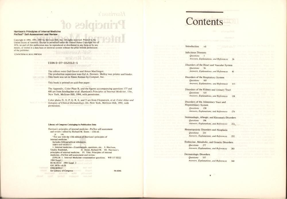 Pre-test Self Assesement and Review Harrison , Stone , 1994