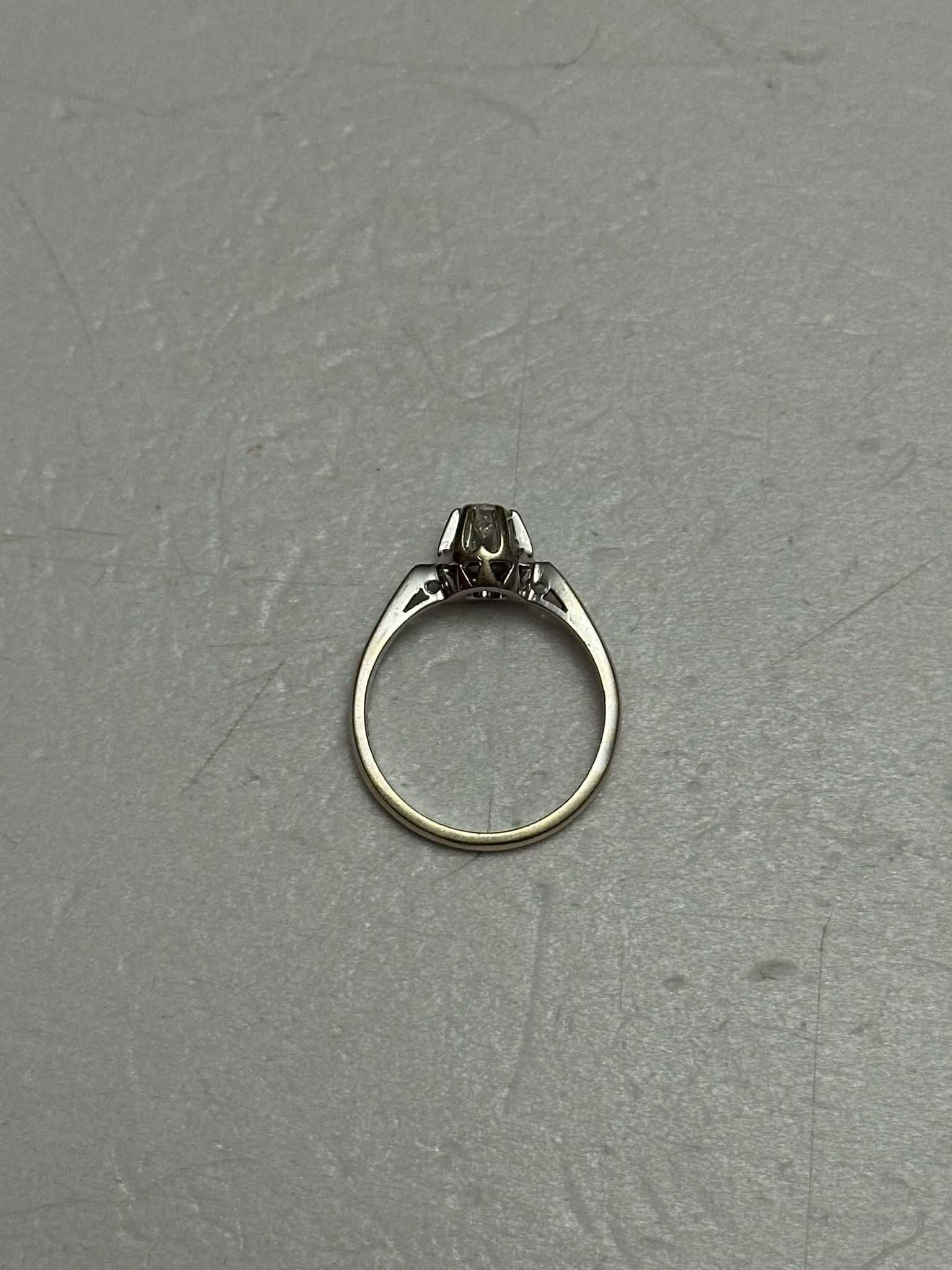 INEL AUR alb 18K + 1 Diamant = 0.20ct. - De logodna - Solitaire - 3.7g