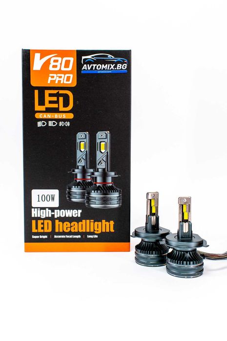 LED Крушки Н4 100w 10000LM,12-24v canbus 1 ГОДИНА ГАРАНЦИЯ