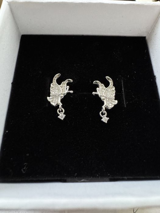 Сребърни обеци пеперуди