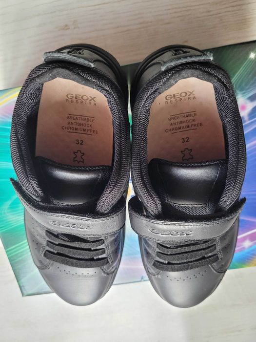 Pantofi sport- casual, negri, piele, copii - marime 32 - Geox