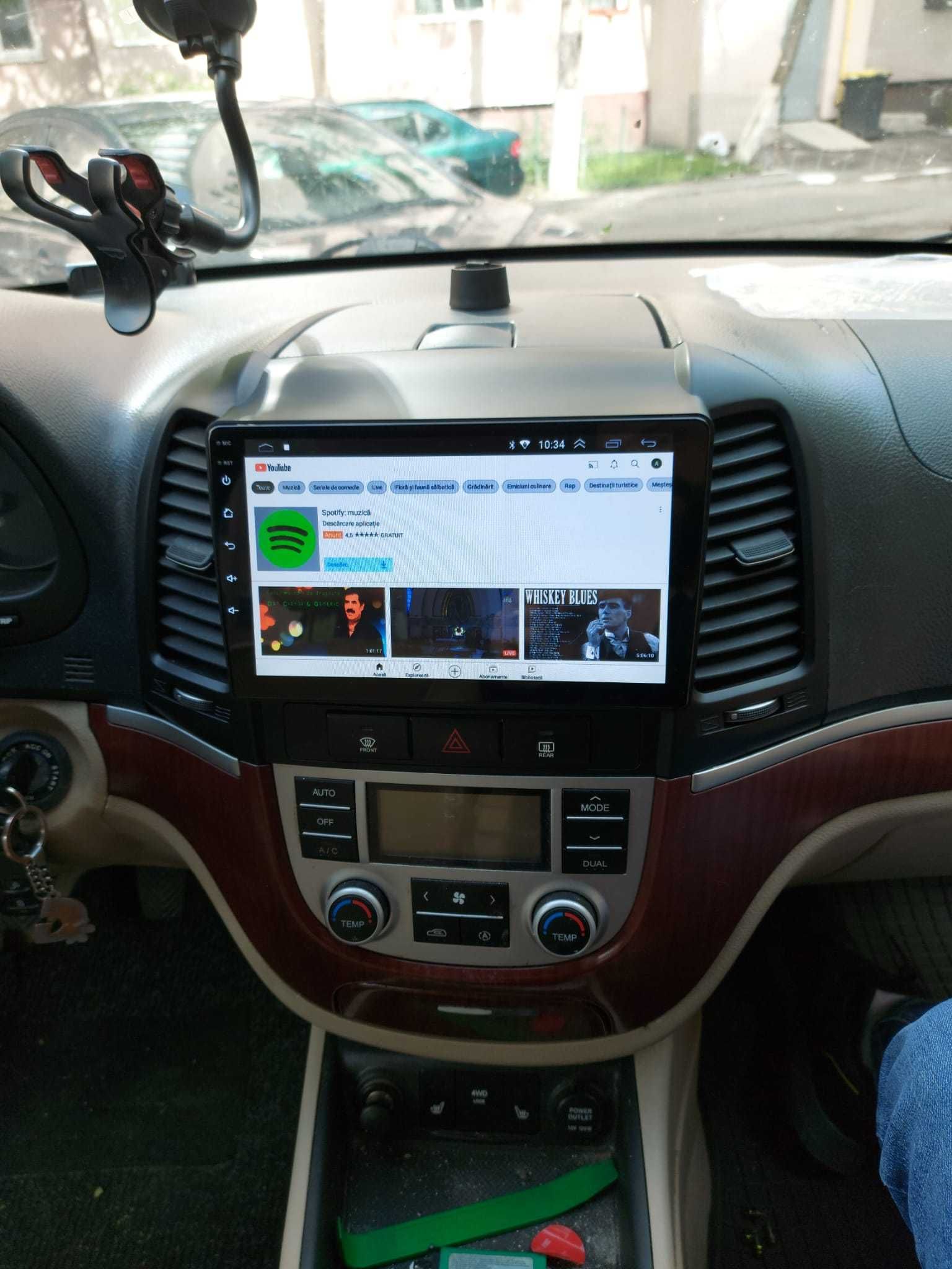 Navigatie Android Hyundai Santa Fe Waze YouTube GPS BT Casetofon