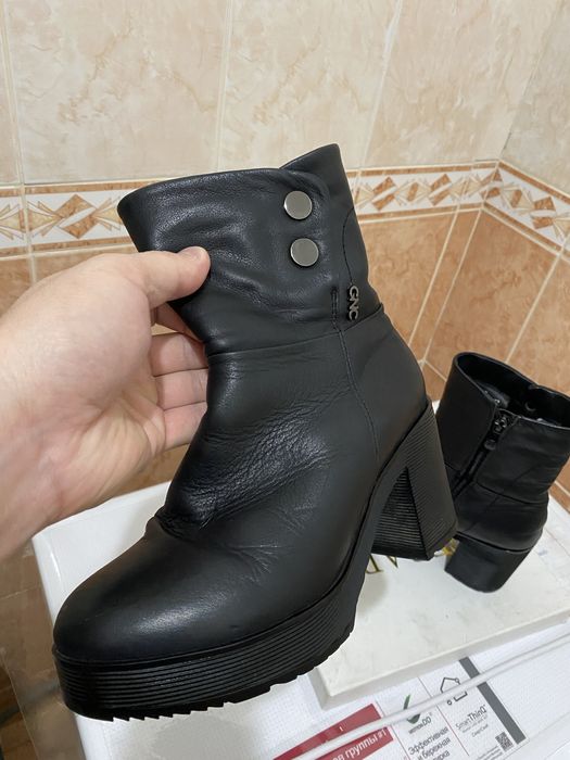 Натуральный зимний кожанный обувь!