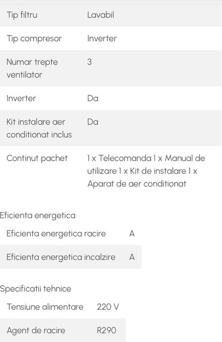 Aparat aer conditionat portabil Heber 2025 12000 BTU, nou , 1350 RON