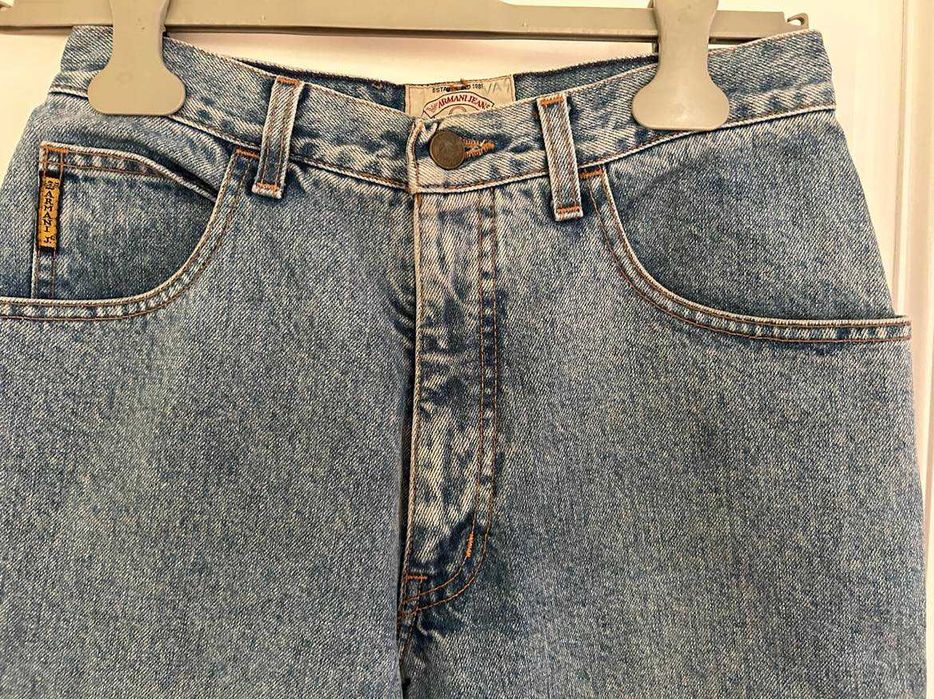 Оригинален Jeans ARMANI с висока талия, размер 30, син