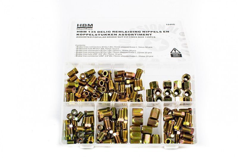 Комплект 135 фитинги и тапи за спирачни тръби hbm