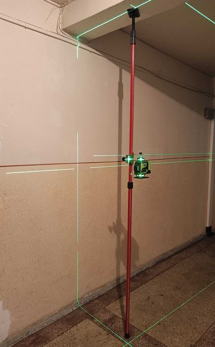 Tija extensibila, pol aluminiu, prajina 3.8m pt nivela laser