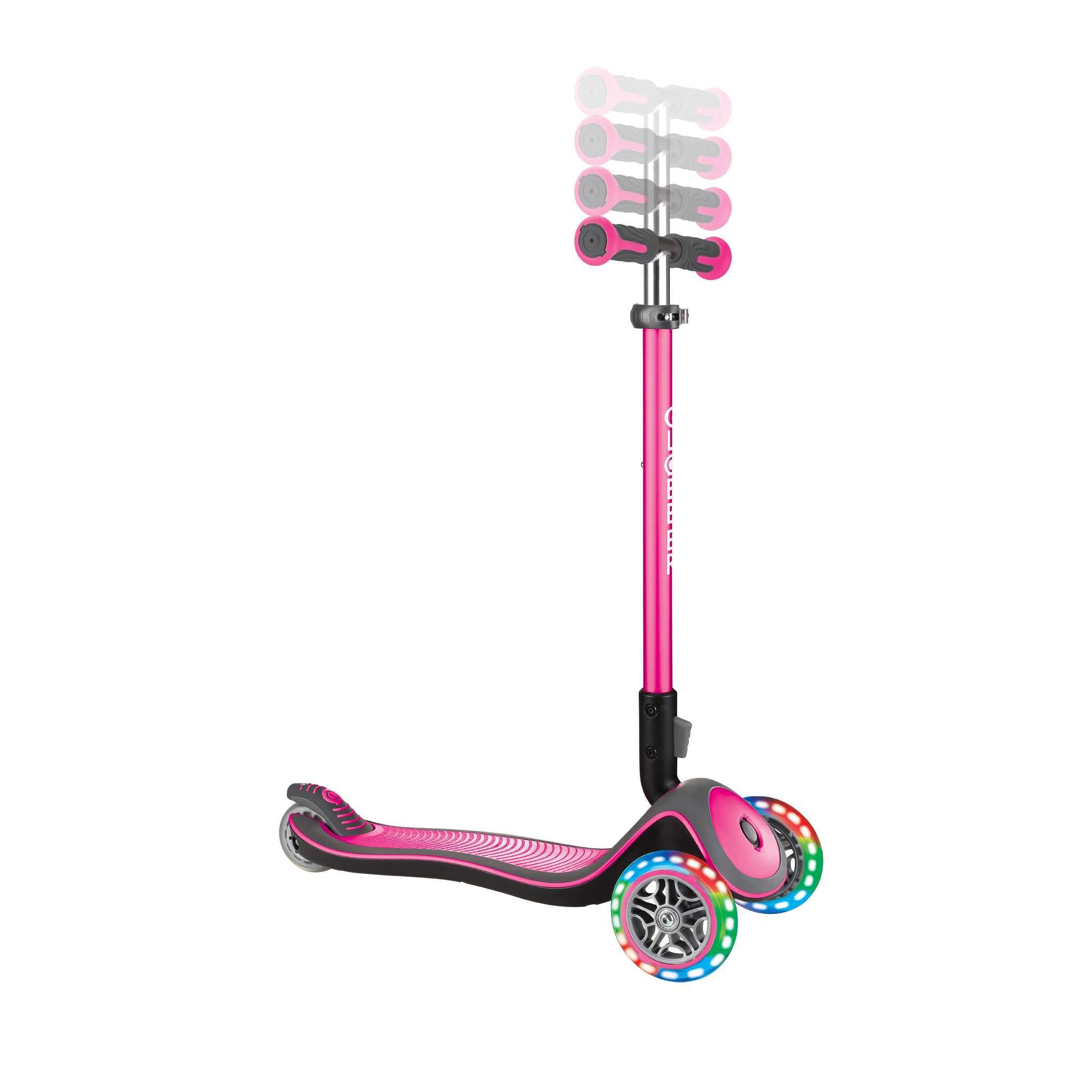 Trotineta pliabila Globber Elite Deluxe Lights Roz