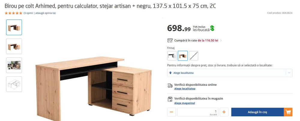 Birou pe colt Arhimed