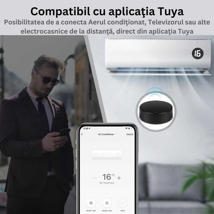 Telecomandă Smart IR RF . Pt AC, Tv, Lumină, STB, ventilator. Alexa