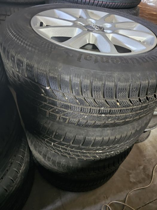 Vând jante originale Audi cu anvelope de iarna Continental 205/60/16