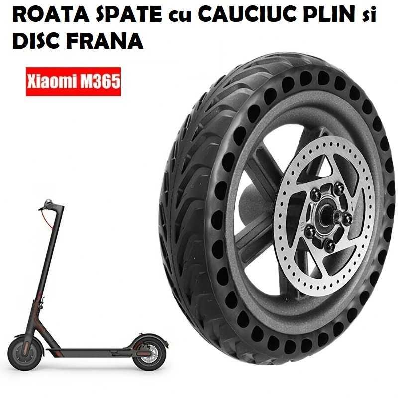 Roata spate 8.5 inch Xiaomi M365 / 1S cu cauciuc plin si disc de frana