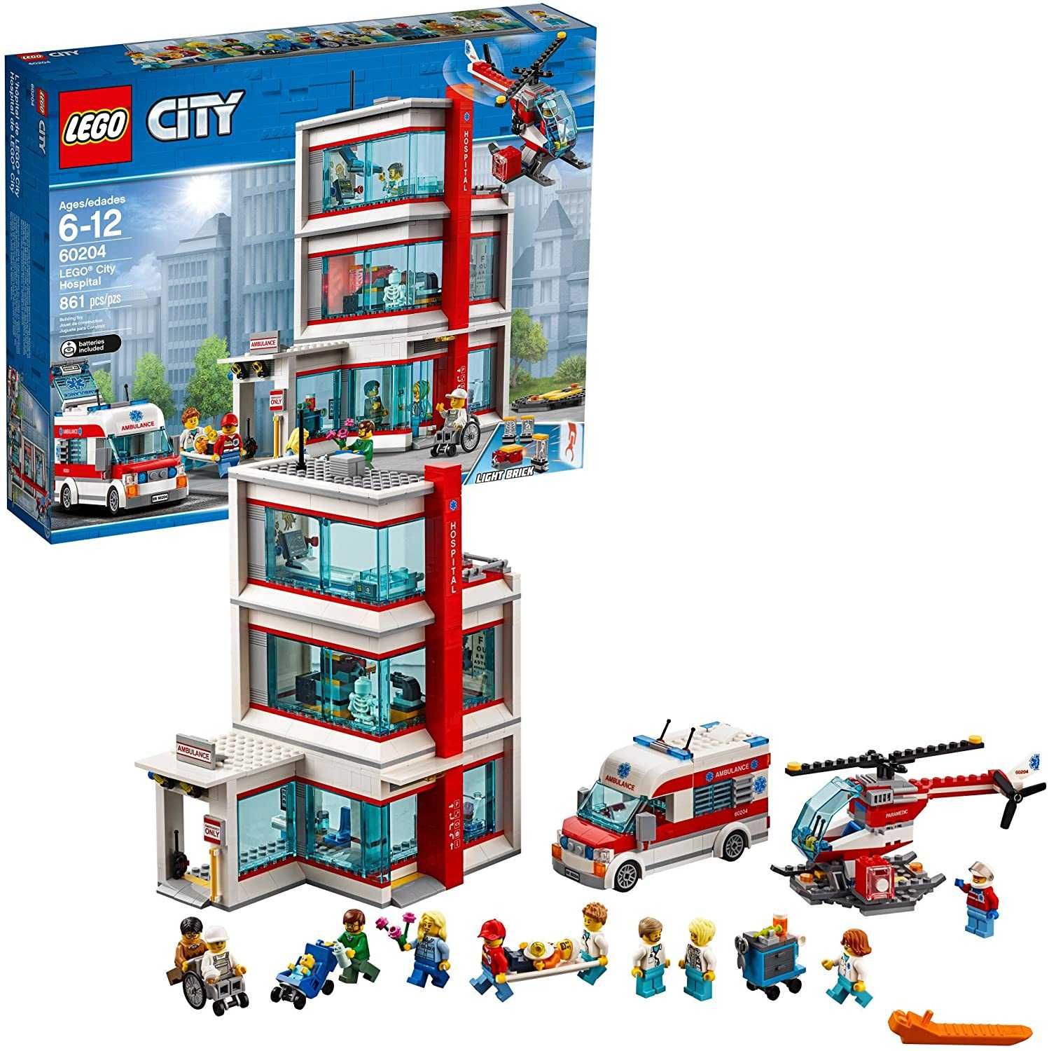 LEGO CITY 60204 - Болница с линейка и медицински хеликоптер