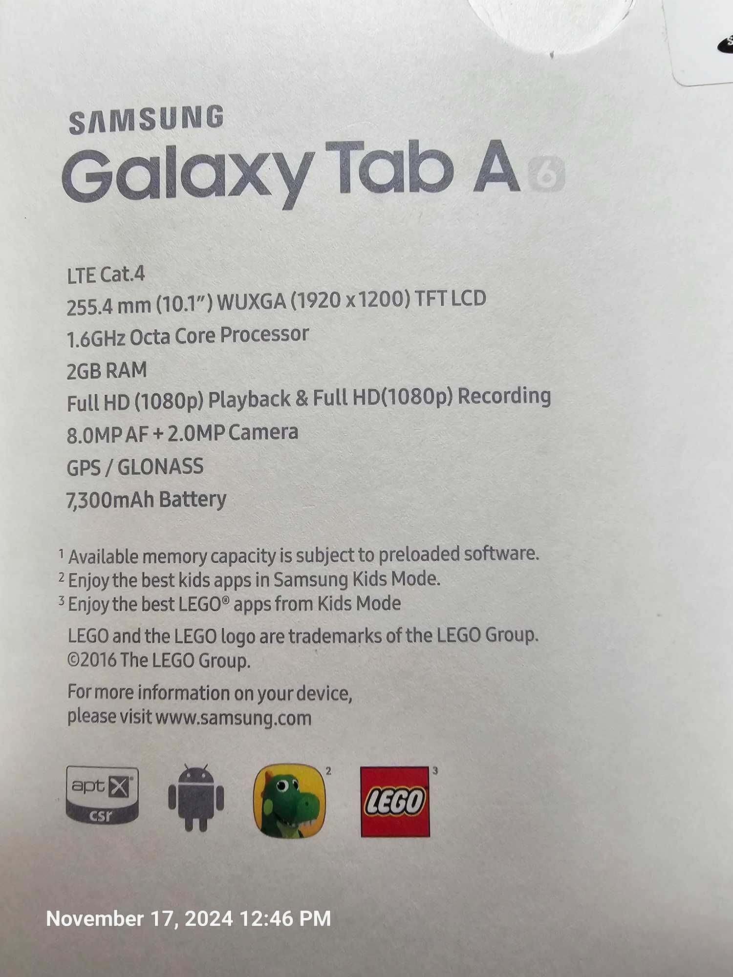 Tableta Samsung Tab A T585, 10.1", 2GB RAM, 32GB, 4G, Black