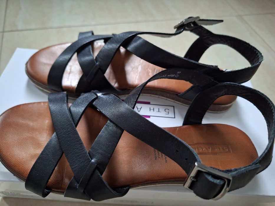 Sandale superbe Fifth Avenue Deichman, piele naturala, aproape noi