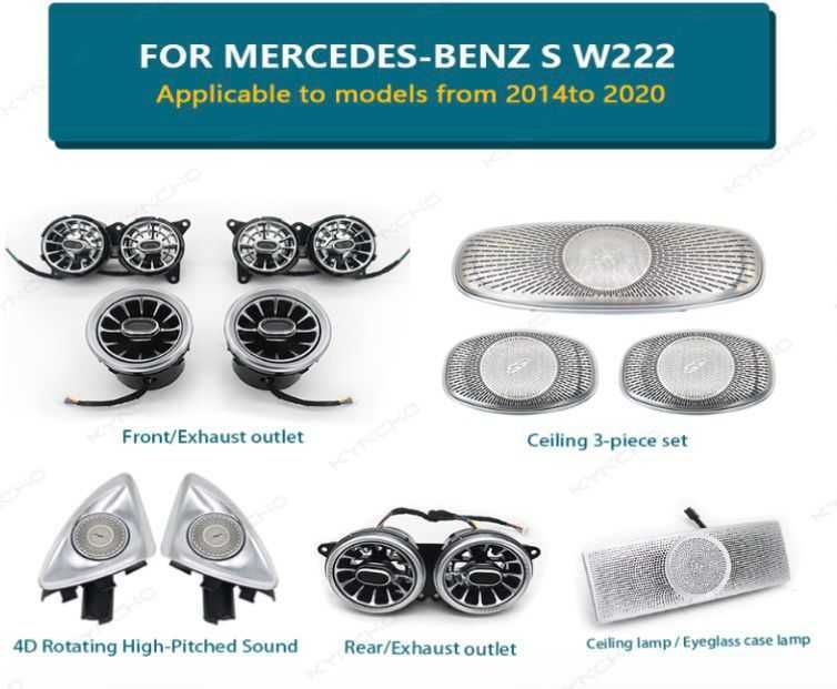 Mercedes амбиентно осветление, Светещи въздуховоди и 3D/4D Говорители