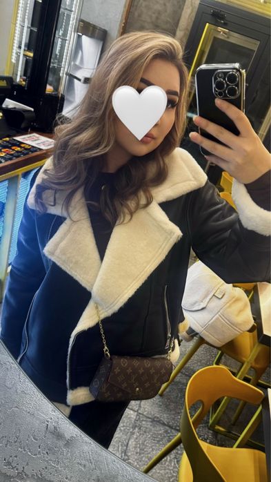 дубленка черная и бежевая