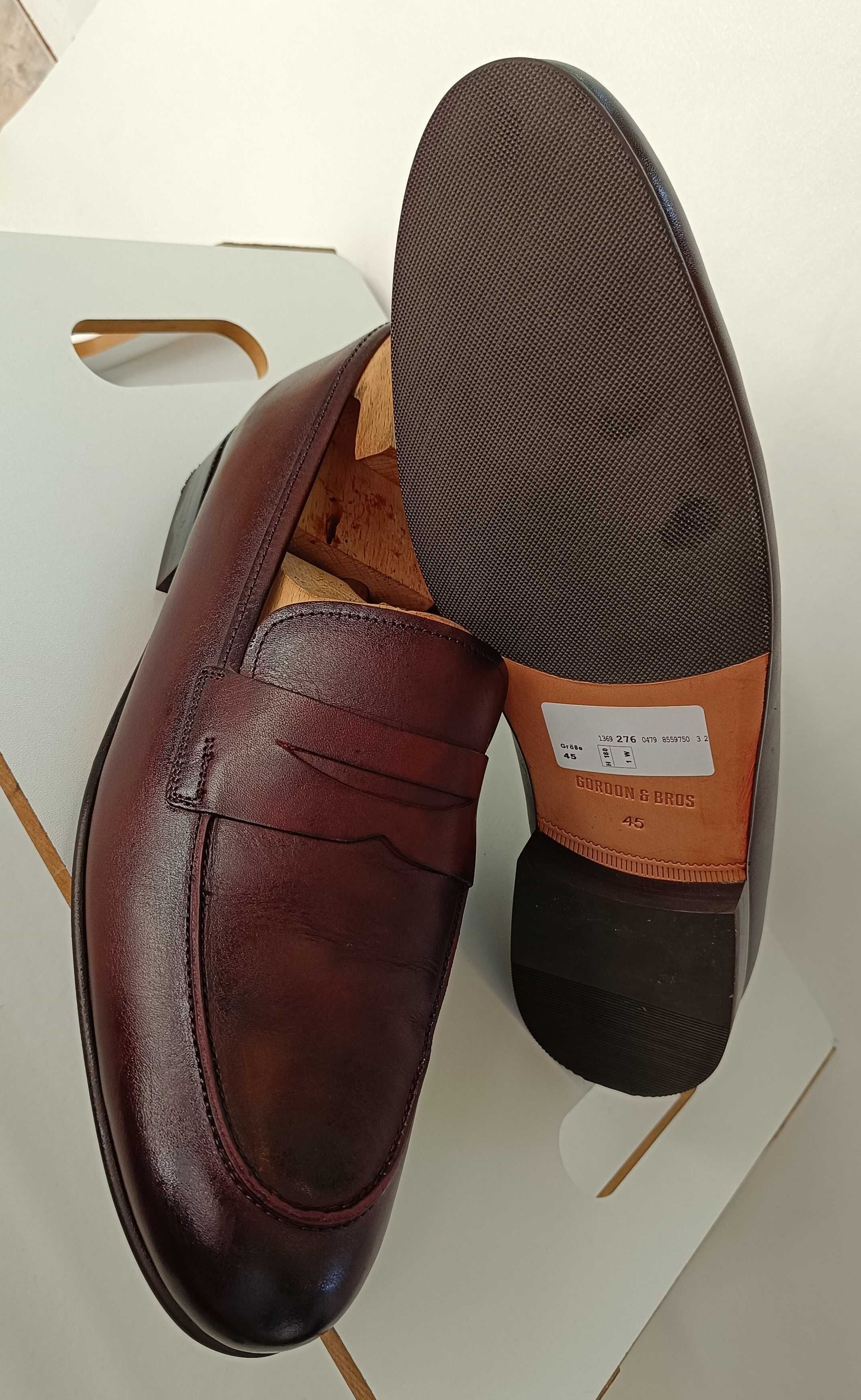 Pantofi loafer 45 45.5 penny Gordon & Bros NOU piele naturala