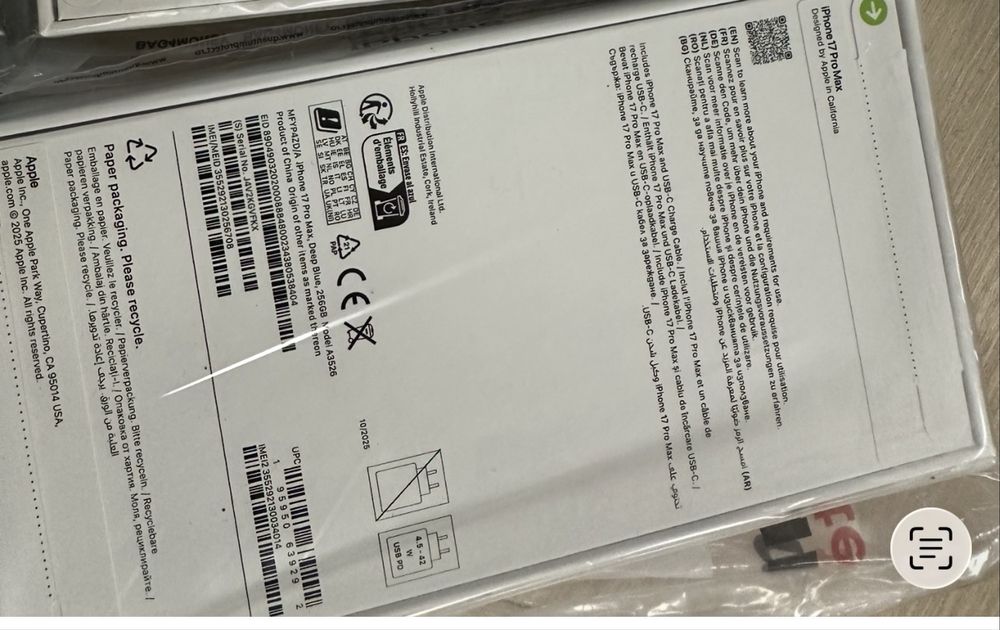 Vand iphone 17 Pro Max 256Gb deep blue-nou, sigilat, factura Emag