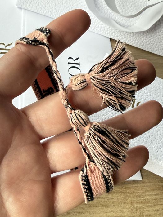 Set bratari Dior bumbac light blue si apricot, cutia si punga incluse