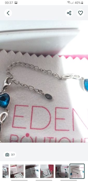 Bratara Argint EDEN  Cu Pietre Albastre