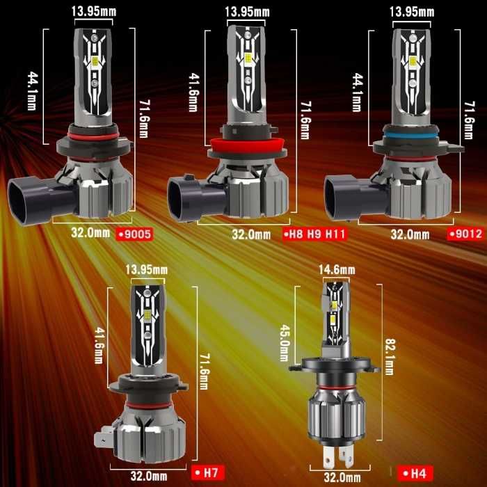 Диодни крушки без вентилатори Е2 H7 35W 12V / LED ЛЕД