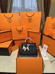 Geanta Hermes Kelly 32cm Black/Piele naturala 100%/Punga/Cutie Hermes
