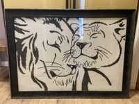 Картина львов полностью из бисера