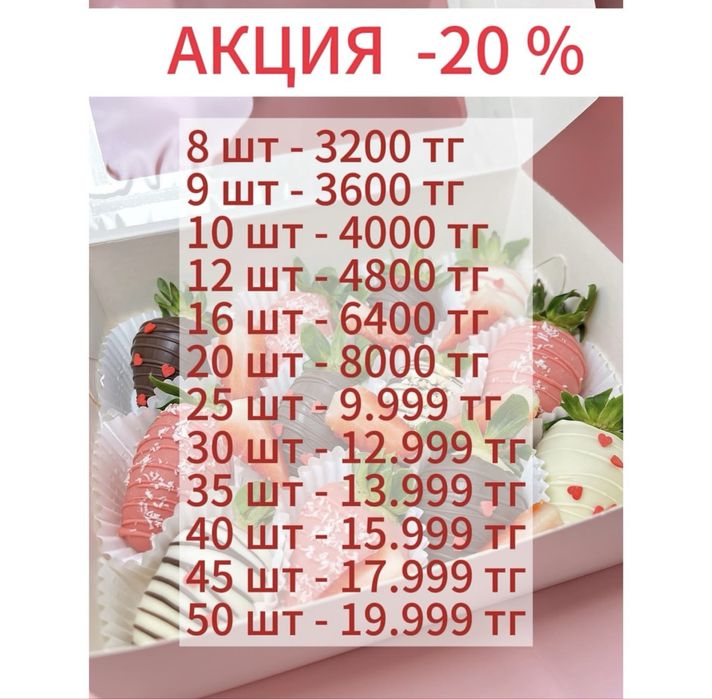 Клубника в Бельгиском шоколаде Акция 20%