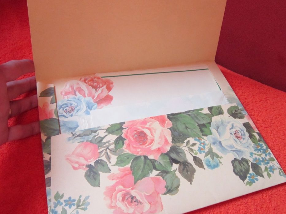 cadou inedit -set vintage cu flori- coli si plicuri retro "Rosalie"