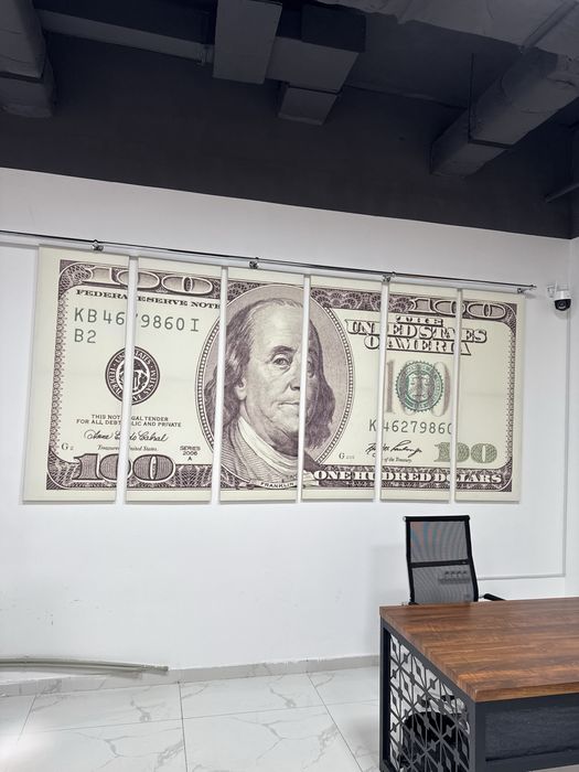 Настенное панно “100 долларов”, 6 частей, отличное состояние