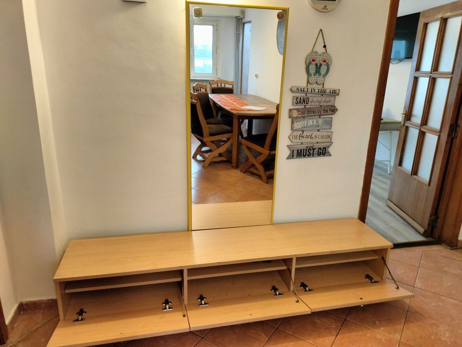 Comode TV cu 3 compartimente cu usi sau simpla deschisa 200x42x35cm