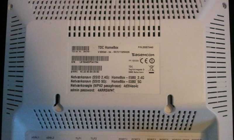 Router Sagemcom TDC Home Box, model V 5DK40