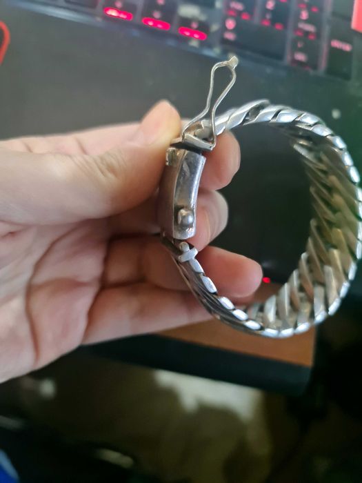 Bratara Argint Masiv 134gr 925 Model UNICAT, NOUA, Certificat Garantie