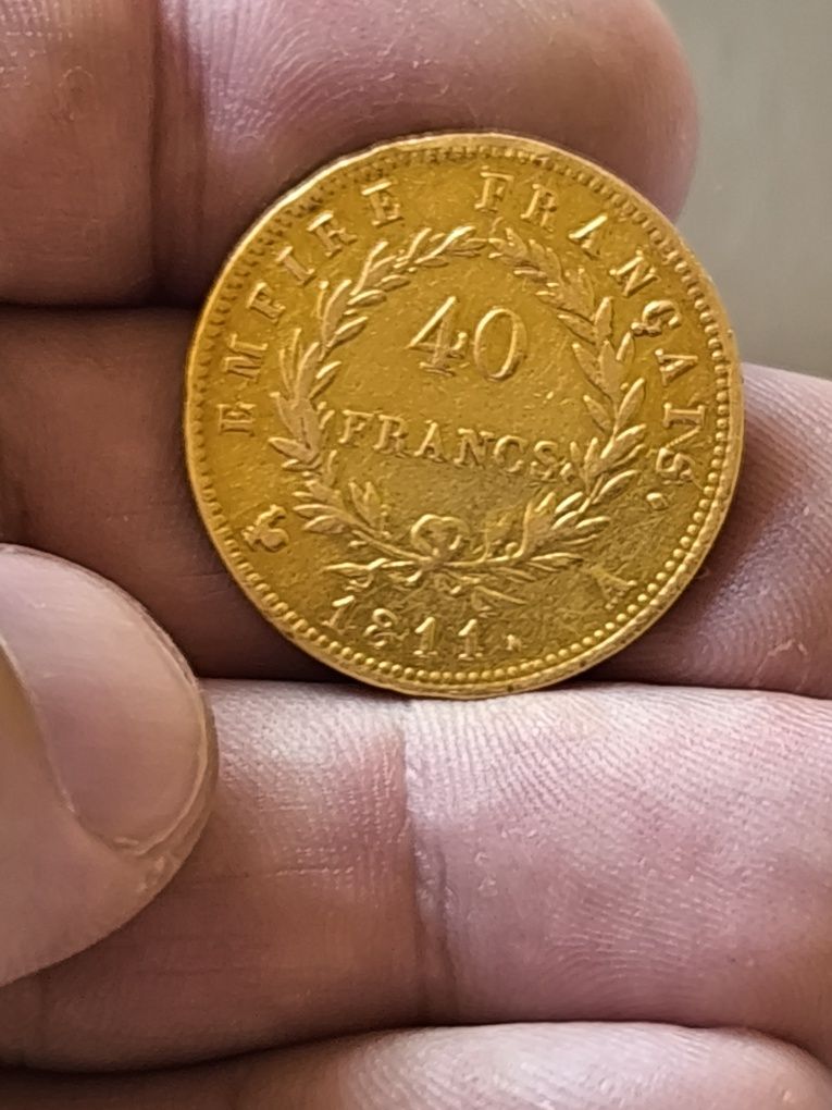 40 франка 1811 год, Наполеон I , злато, тегло 12.90 гр, проба 900/1000